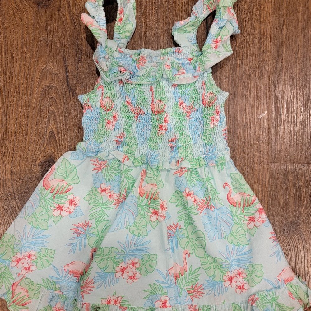 Janie and Jack Flamingo cold shoulder dress
